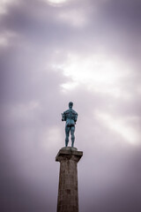 The Victor Monument is a prominent statue located in Belgrade Fortress. A striking nude male sculpture.
