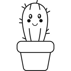 Cute Cactus Doodle Illustration