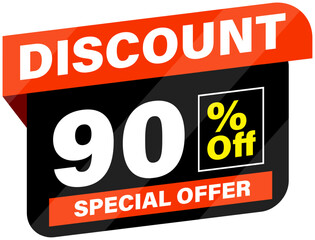 Obraz premium Vector label 90 percent discount special offer