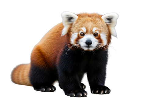 Red panda portrait against a black backdrop.