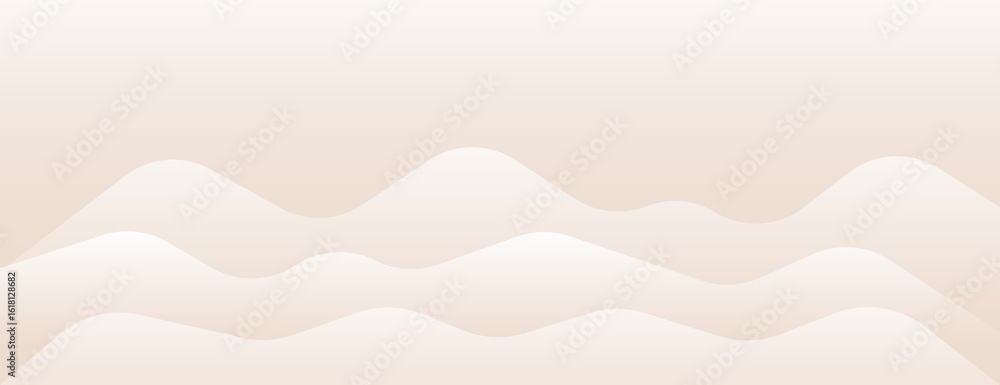 Poster minimalist beige background with soft, wavy hills. the beige background features smooth, flowing lin