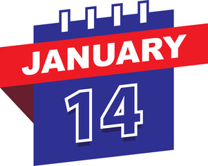 Vector icon 14 January