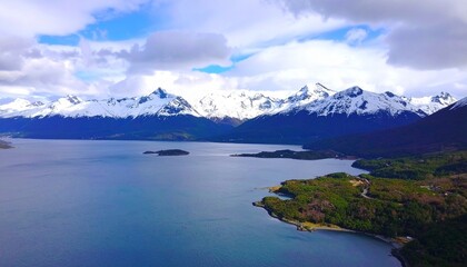 A Coastal Town Nestled Between Azure Waters and Alpine Majesty
