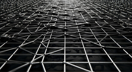 Detailed network of intersecting lines creating a complex geometric pattern.