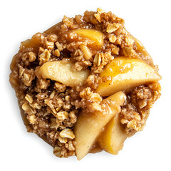 Apple Crisp with Oat Topping and Caramel Sauce