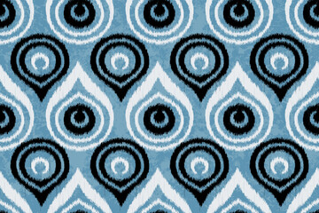 Ikat geometric folklore ornament. Tribal ethnic vector texture. Seamless striped pattern in Aztec style. Figure tribal embroidery. Indian, Scandinavian, Gypsy, Mexican, folk pattern. 