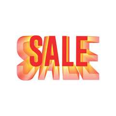 3D Red SALE Text with Gradient Shadows on White Background  Retail Promotion Banner