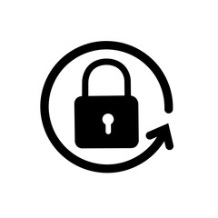 rotation lock icon. security locked icon. encryption security icon.