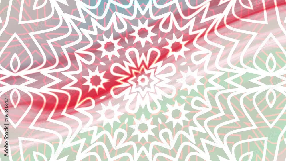 Aufkleber 1950s kitchen mesmerizing kaleidoscope animation with radial symmetry and evolving patterns, creatin