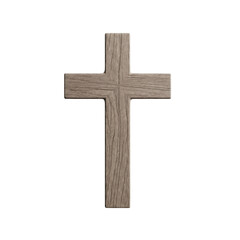 Simple wooden Christian cross isolated