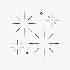 Minimalist starburst line art vector