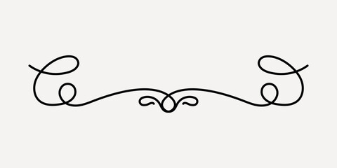 Elegant decorative swirl design, hand drawn vector