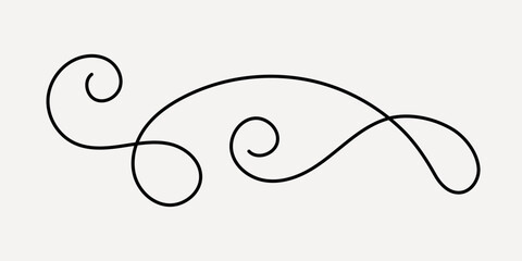 Elegant decorative swirl design, hand drawn vector