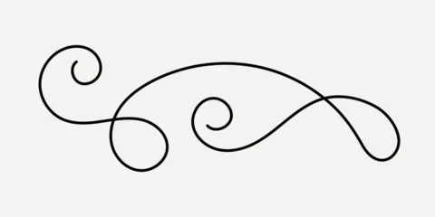 Gordijnen Elegant decorative swirl design, hand drawn vector © Rawpixel.com