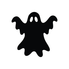 Spooky ghost silhouette. Halloween holiday graphic vector icon.