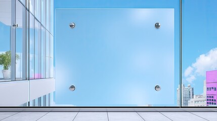 Modern Glass Panel with City View