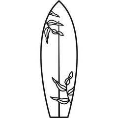 Surf Board Line Illustration