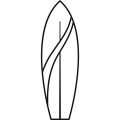 Surf Board Line Illustration