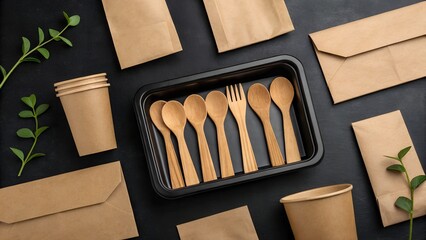gardening tools on a wooden background