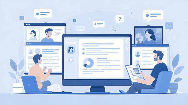 Collaborative Online Meeting: Teamwork, Data Analysis, and Communication in a Virtual Workspace