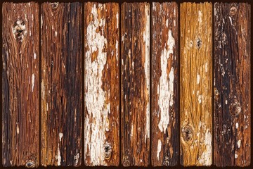 Weathered wooden planks in varying shades of brown and white