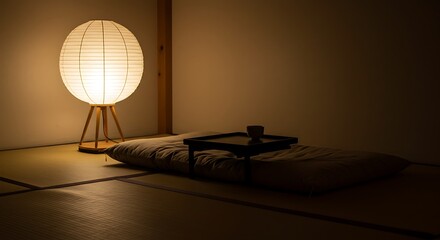 Japanese Room with Soft Lighting