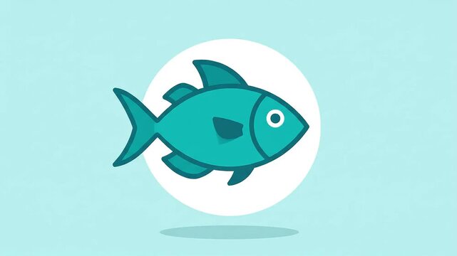 Simple vector illustration of a cartoon fish. A clean and modern graphic design symbol perfect for a logo or marine-themed icon.