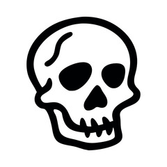 Black skull with white background head bone