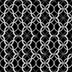 Fototapeta premium Geometric pattern with interlocking circles in black and white 