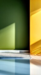 Opalescent Glow with Soft Color Gradient Transition on Yellow and Green Walls