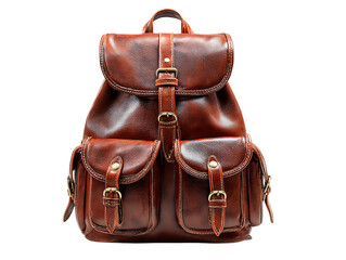 Stylish brown leather backpack for daily use