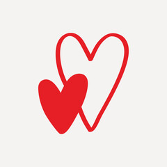 Bold red heart symbol, Valentine's Day vector