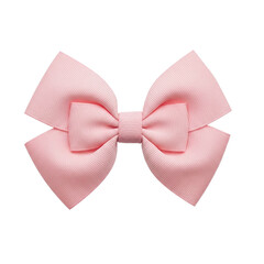 Pink grosgrain ribbon hair bow isolated
