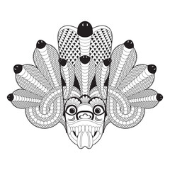 sri lankan cobra traditionaldevil mask in outline vector icon.eps