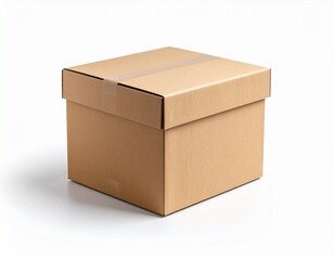 Firefly Single cardboard shipping box, studio lighting, isolated, minimal shadow, white seaml 872525