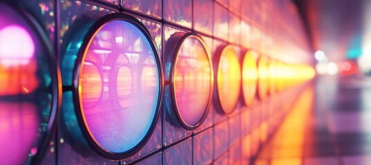 Iridescent Grid Refractions Showcase Dynamic Reflections with Smooth Arcs and Wave Designs.