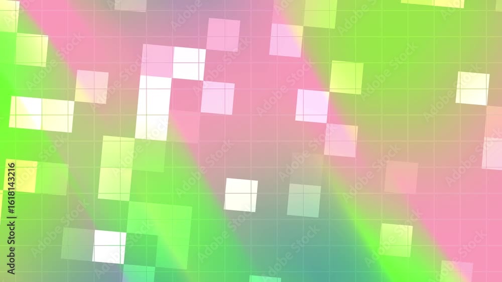 Aufkleber abstracts blink square colorful pixelated background animation with moving squares and grid lines cr