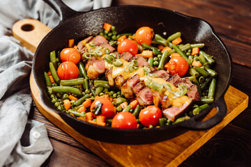 Vegetables with steak