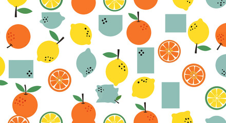 Citrus Fruit Pattern A Vibrant and Fresh Design for Backgrounds and Textures