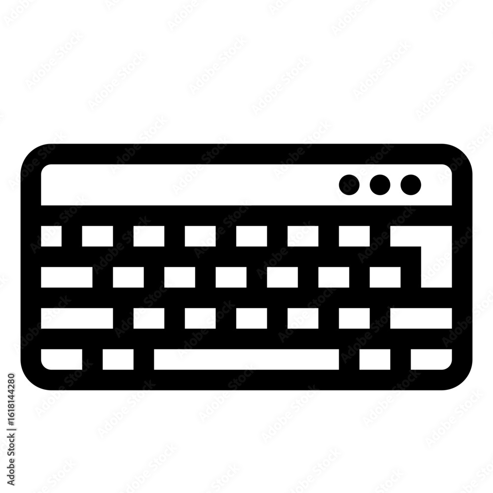 Poster computer keyboard icon. peripheral equipment. pc hardware component. outline style. 48x48 px