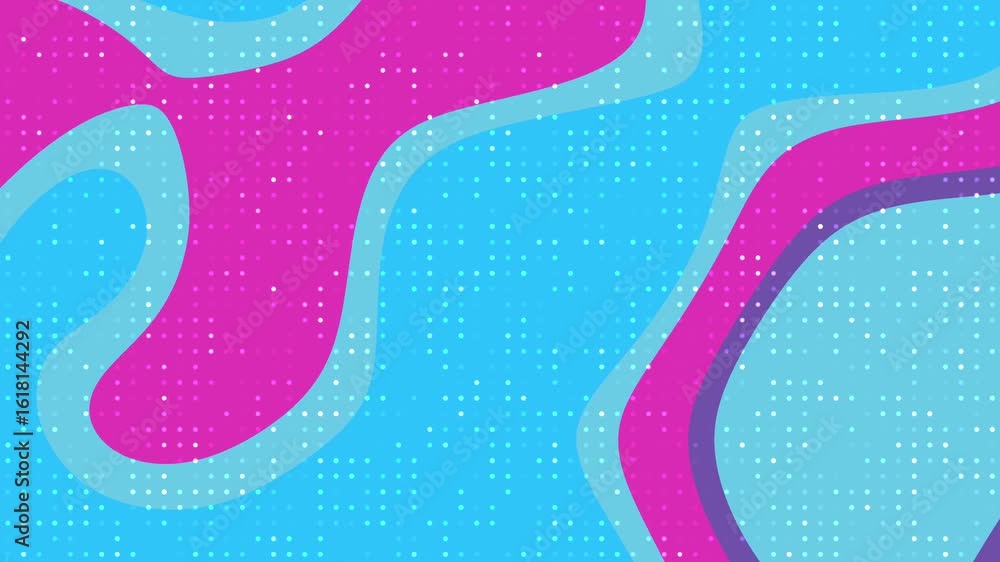 Poster abstracts liquid blink dot abstract liquid shapes animation with colorful background and halftone do