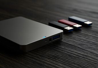 Digital data storage devices external hard drive and usb flash drives