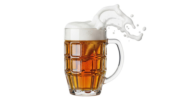 Isolated Mug of Beer with Splash
