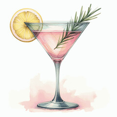 Shimmer Strain Rose Pink Drink isolated watercolor vector illustration svg