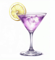 Aperitivo Hour Butterfly Pea Juice isolated watercolor vector illustration svg