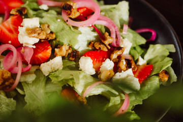 Salad with steak