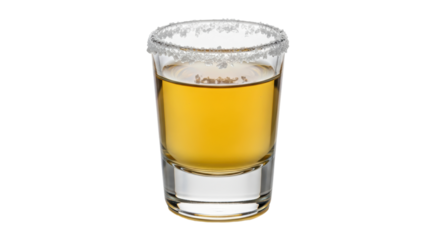 Isolated Tequila Shot with Salt