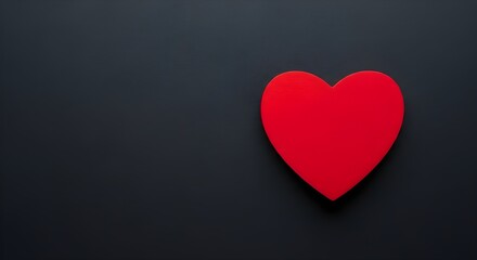 Minimal Red Heart on Dark Background