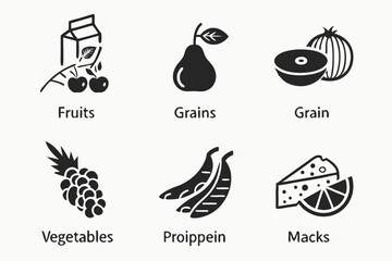 fruits and vegetables icons