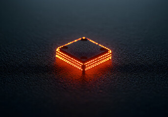 Obraz premium Glowing square shape represents modern technology and connectivity